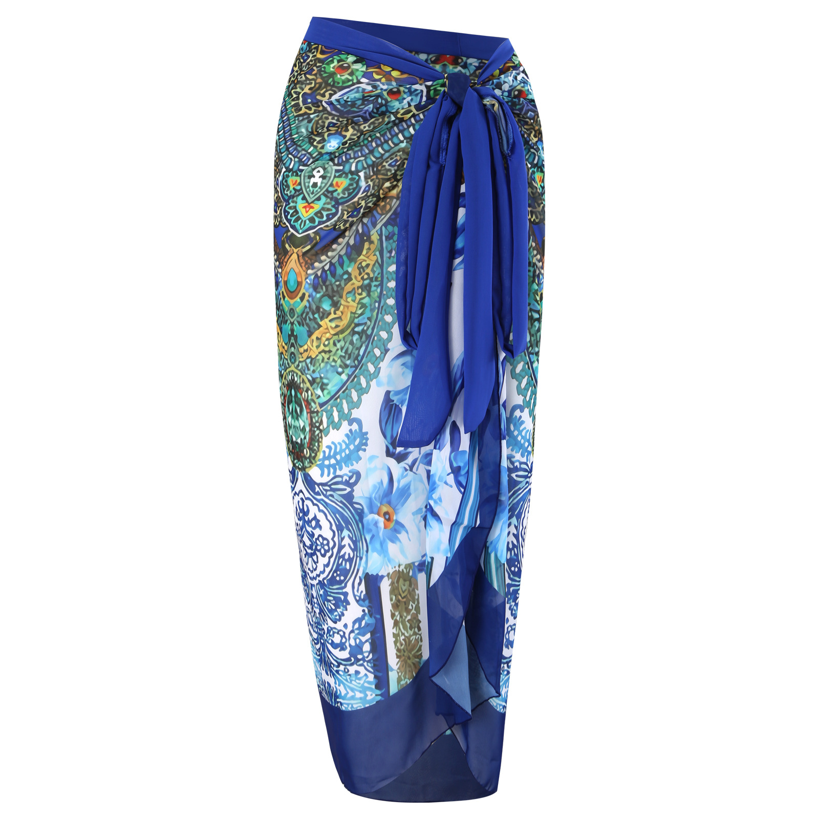 Retro Badeanzug Mit Rock Und Hohem Kragen Damen Blumenmuster_voghion.com