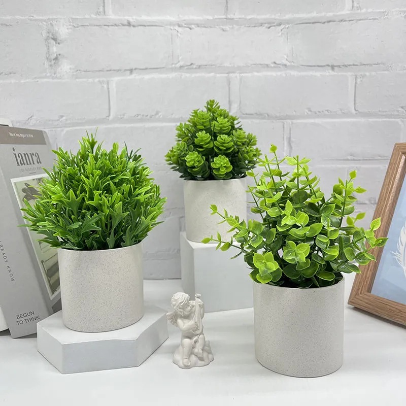 Artificial flowers, faux bonsai tabletops, fake floral centerpieces, TV cabinet decor, wine cabinet accents, entryway ornaments, and photography props