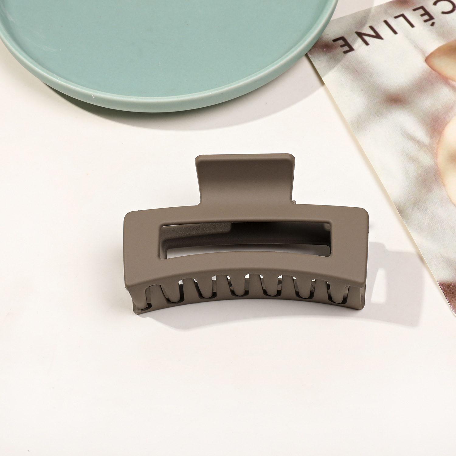 8.5cm 사각 반투명 그레이 브라운#9