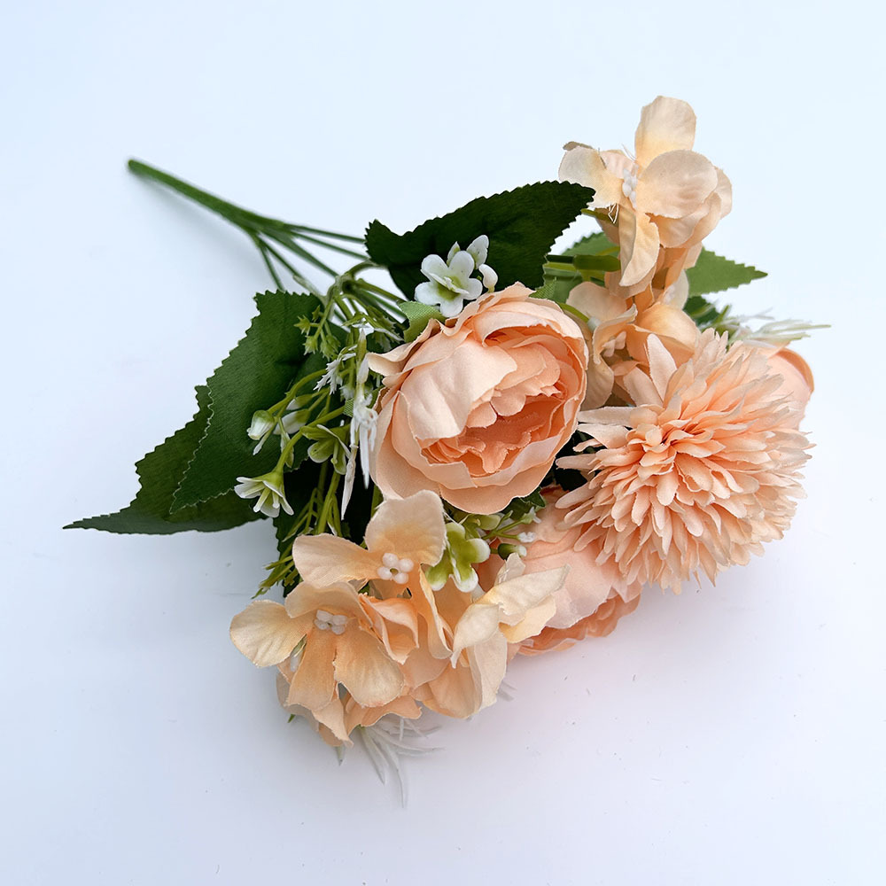 Artificial Flower Bouquet Nordic Rose Peony Hydrangea Wedding_voghion.com