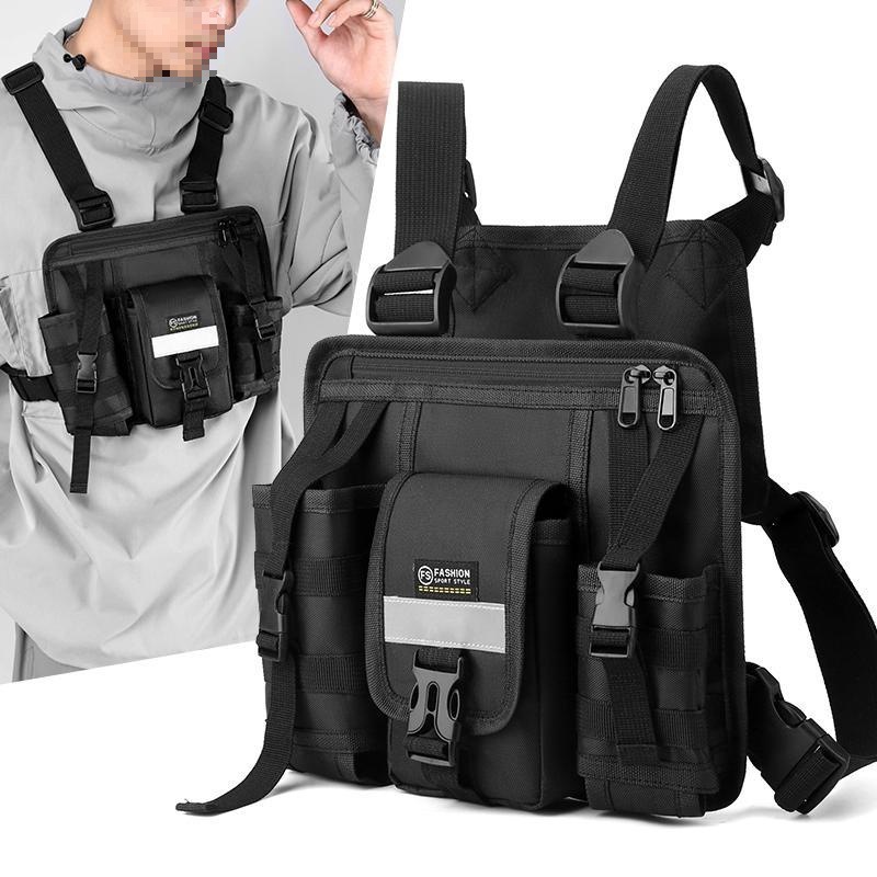 Táctica chaleco mochila deportiva impermeable bolsa de herramientas chaleco de verano bolsas de pecho de bolsillo para hombres al aire libre nylon