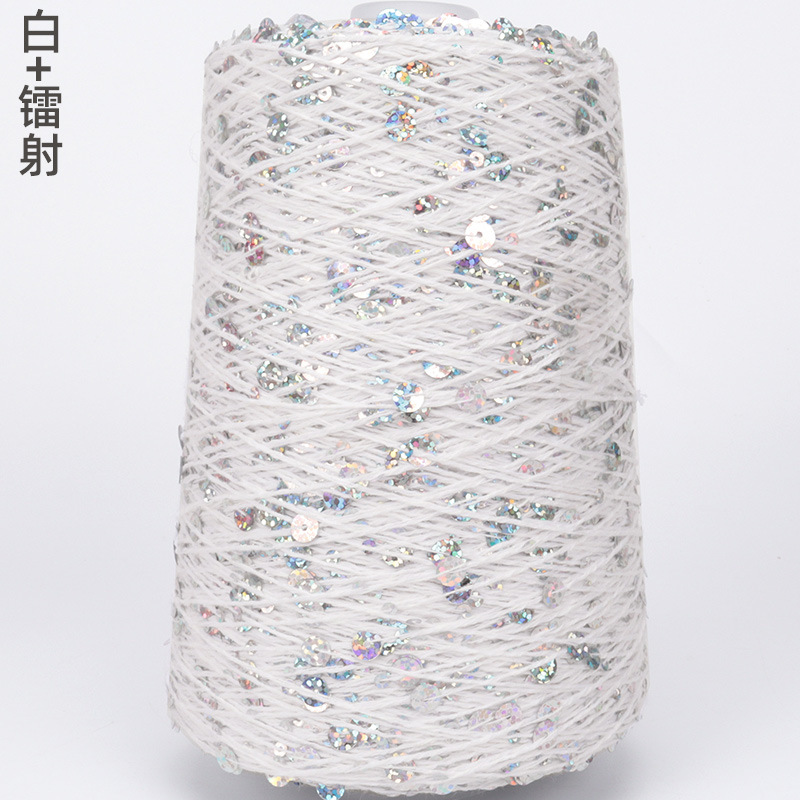 Silk Yue / mano DIY hilo de algodón multicolor brillante 3mm + 6mm sequilla 250 gramos de hilo de aguja de ganchillo