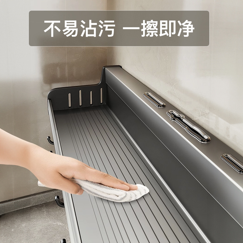 穴を開けない台所の棚の壁掛け式多機能箸ホルダー家庭用調味料用品大全収納ラック|undefined