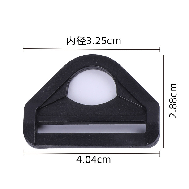 Multi-tamaño de plástico negro en forma de D triángulo hebilla mochila correa bolsa de mano correa ajuste fijo accesorios hebilla