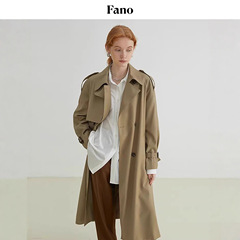 【现货】范洛Fano经典廓形气质风衣外套女中长款英伦风系带2025秋