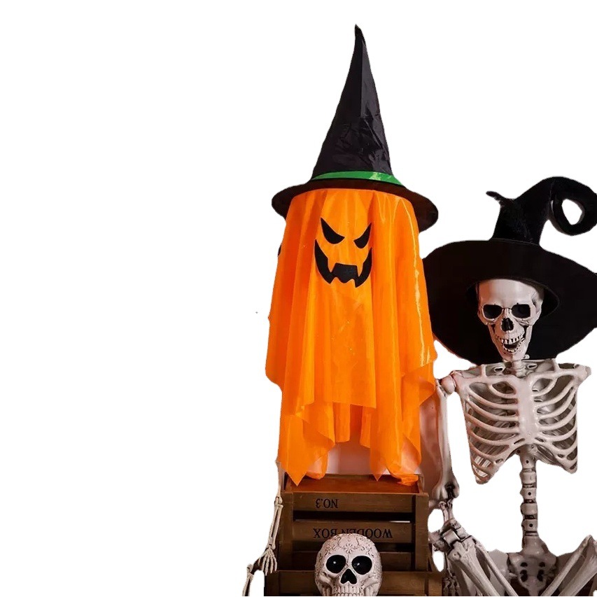 Halloween decoración luminosa gran fantasma fiesta decoración suministros fiesta cráneo estante calabaza atmósfera diseño transfronterizo