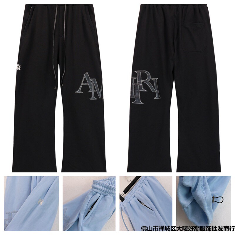 Autumn and winter new cross-border amiri letter embroidered loose casual fashion casual pants pants high street in stock wholesale