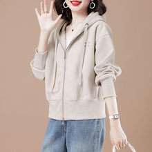 爆款开衫休闲运动外套女韩版二八月外套气质甜美洋气显瘦连帽卫衣
