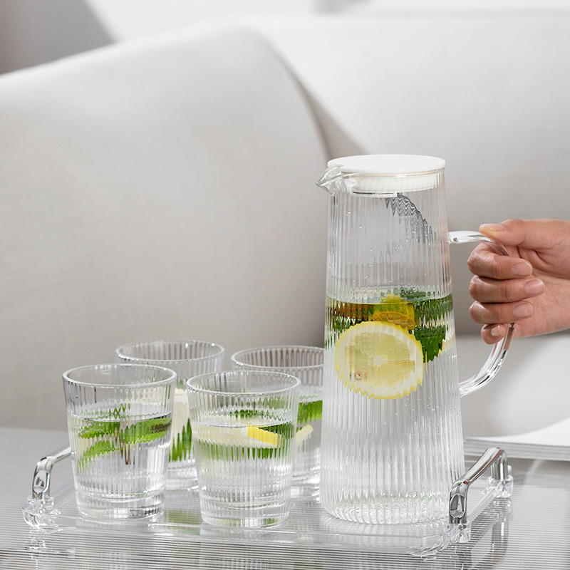 Nórdico simple vidrio hogar ins viento comercial taza de agua traje sala de estar familia bebida taza de agua resistente al calor