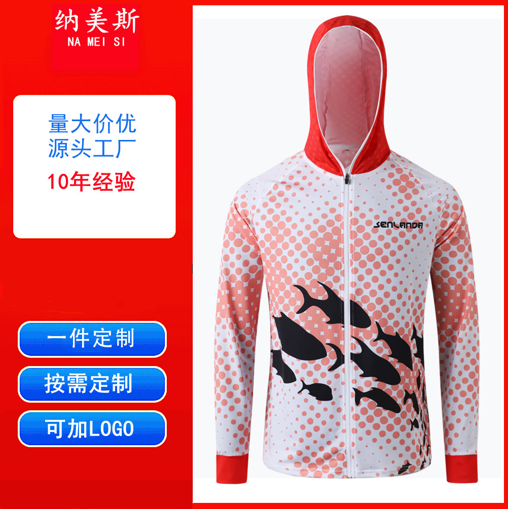 New Fishing Foreign Trade Long Sleeve Sunscreen Summer Fishing Breathable Outdoor suit Quick-drying Ice Silk Hooded Clothes