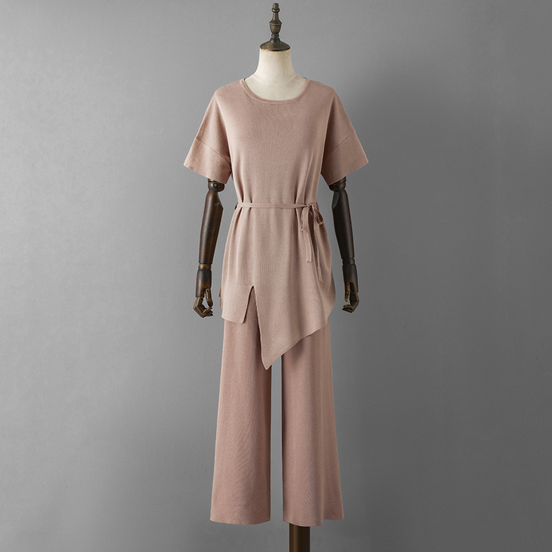 486g Weight Half Sleeve Sleeve Length Viscose fiber Fabric Type Pant Co-ord Set Sets Type 2 Pieces Set Quantity Holiday, Daily Occasion Round Neck Neckline Slim Fit Type Solid Color Pattern Summer, Spring Season Women's Gender Elegant, Streetwear Style Holiday Daily Women's Elegant Streetwear Solid Color Viscose Fiber Pant Co-ord Set Pants Sets 13