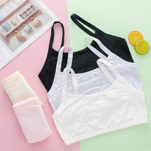 Girls' Bra 7-14 Years Old Children's Developmental Small Vest Underwear Cotton Sling Pure Cotton Foreign Trade Junior High School Students Girls