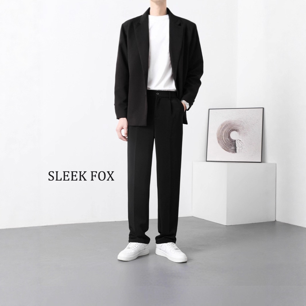 Trendy and stylish casual men's suit pants for autumn and winter, comfortable, slimming, and flattering straight-leg American retro style.