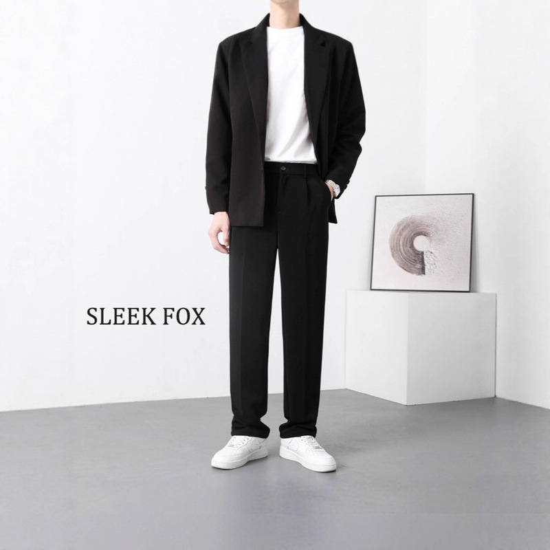 High Street Trendy Handsome Casual Suit Pants for Men in Autumn and Winter, Comfortable and Slim Straight Pants, American Retro Suit Pants