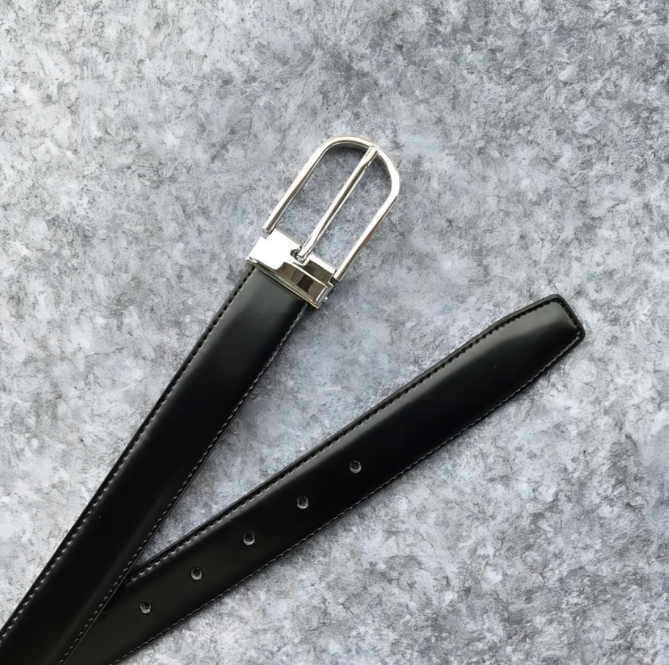 跨境熱賣皮帶男士腰帶針扣真牛皮138紋3.0cm寬簡約百搭牛仔褲帶男