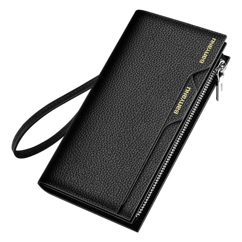 Guangzhou Cross-Border Genuine Leather Men's Wallet 2026 New Long Style Multi-Card Slot Large Capacity Clutch Card Holder Wallet Wholesale