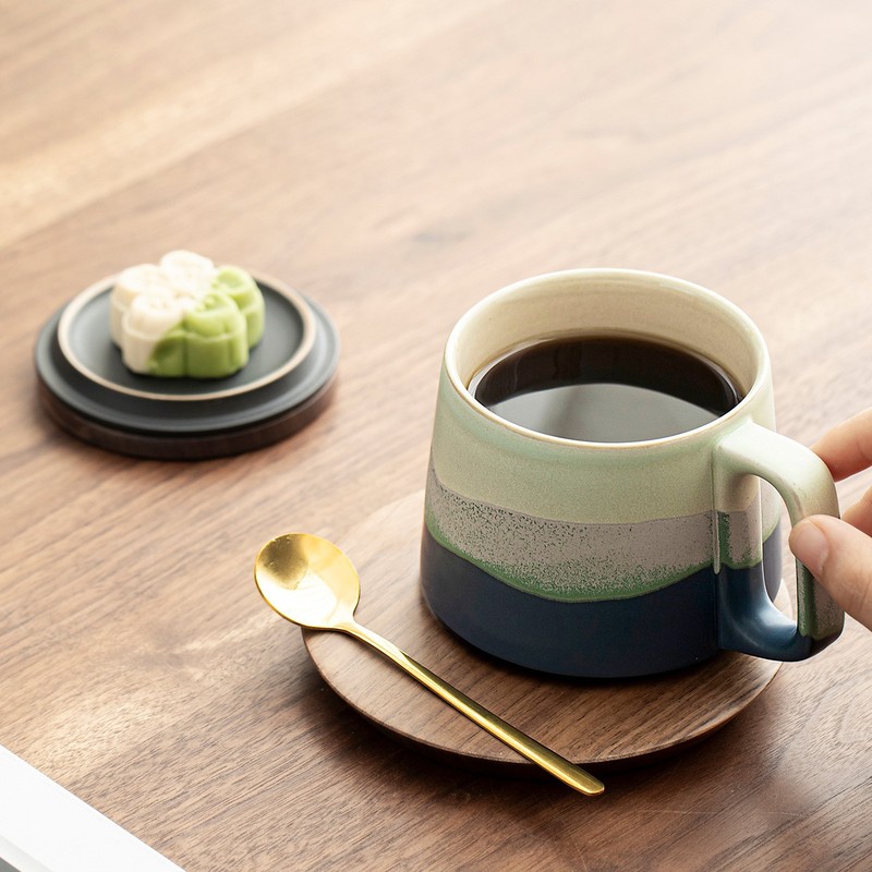 见山咖啡杯小众轻奢高档高级感中古茶杯子高档精致生日礼物伴手礼|undefined