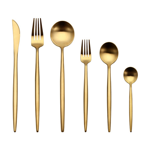 Cross-border 304 stainless steel steak knife and fork set hotel western tableware dessert spoon and fork Portuguese knife and fork spoon