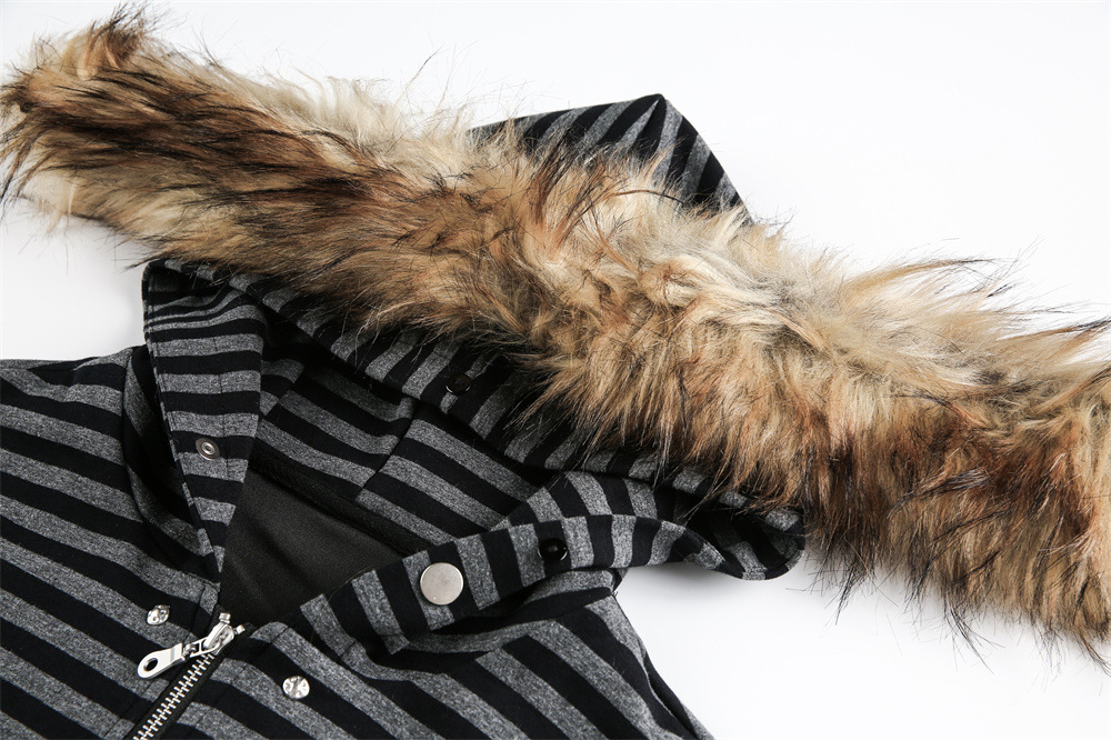Felpa da uomo con cappuccio staccabile, collo in pelliccia, trendy, nuova, versatile, da uomo._voghion.com