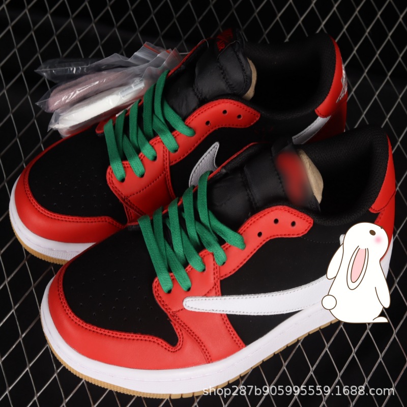 조 1 로우탑 인버티드 후크 블랙 레드 화이트 후크 553560-061