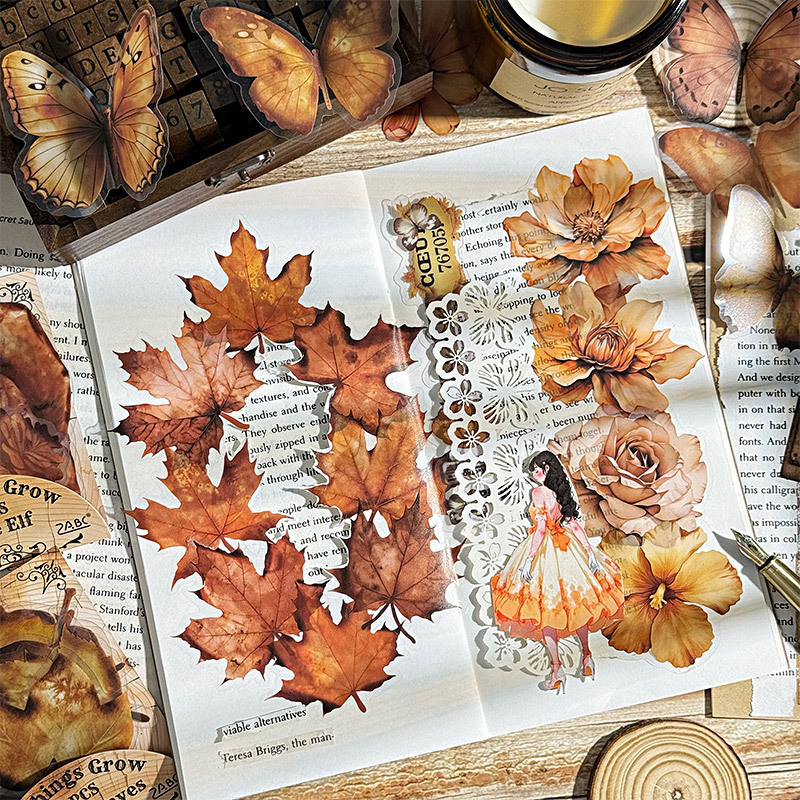 Todas las cosas crecen serie transparente impermeable pet pegatinas de tela de mano bolsas diy material de decoración de plantas pegatinas de papelería animal