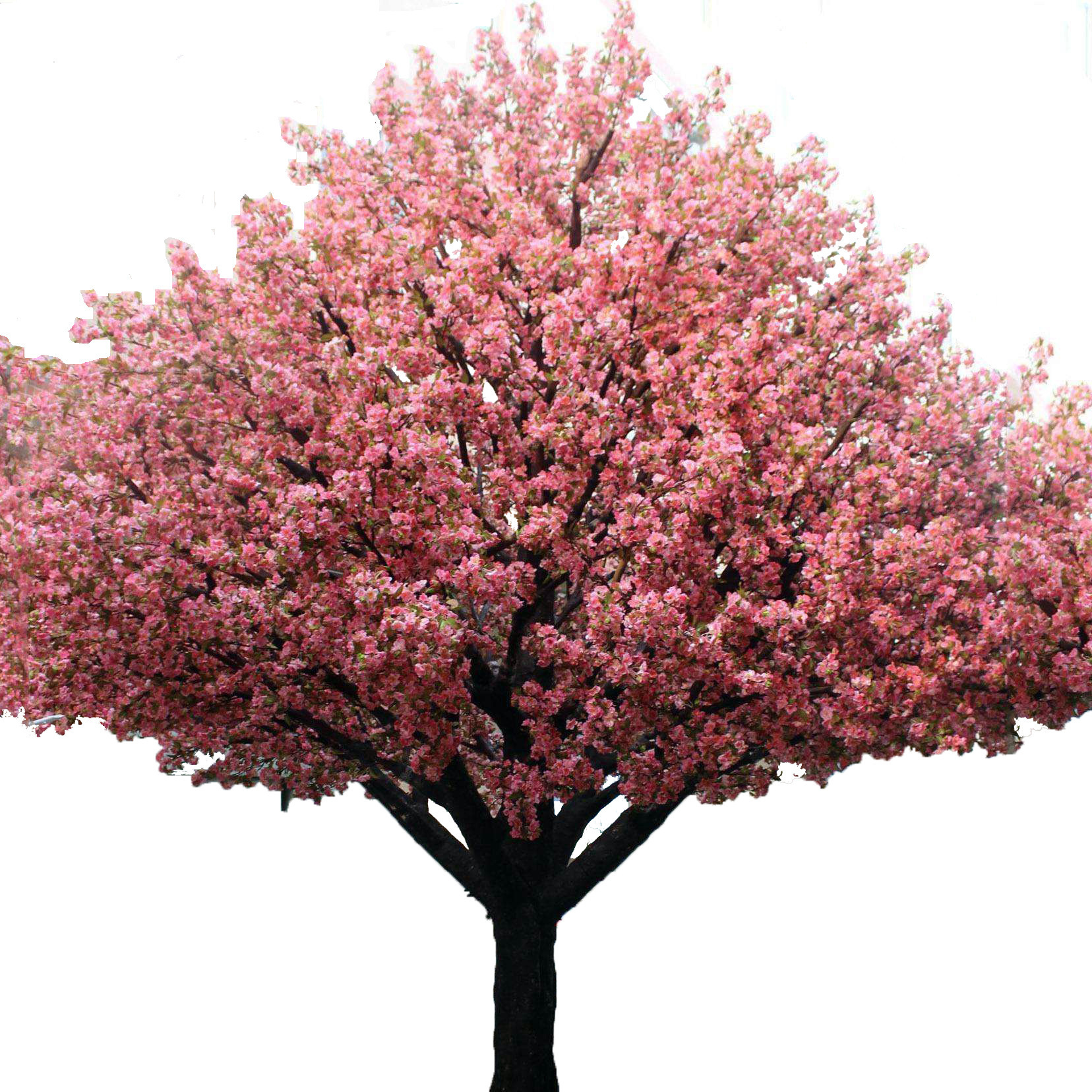 Simulación a gran escala artificial de cerezos en flor Centro comercial Escenografía de hotel Cerezos en flor Escenografía cuadrada grande Simulación de cerezos en flor