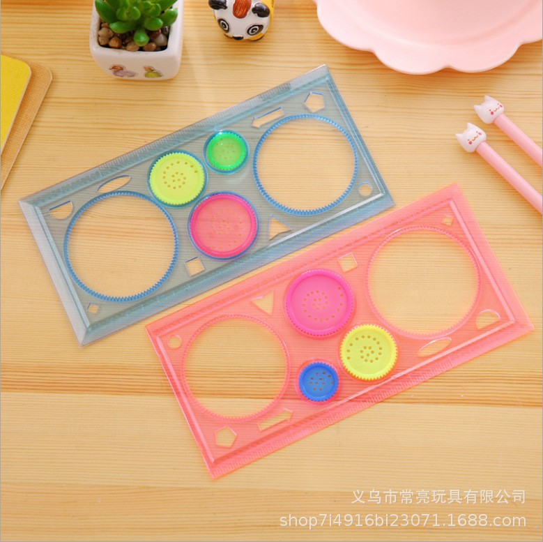 Four-color transparent multi-color ruler template creative…