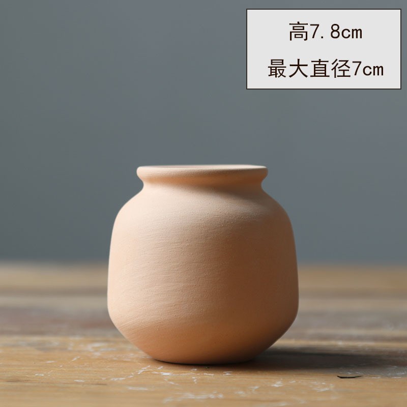 Vasos de cerámica simple, flores secas al aire nórdicas, flores secas al aire, pinturas de color bajo esmalte cerámico, productos semiacabados de bricolaje.