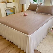 2025新款床裙冰藤席凉席三件套可水洗凉感冰丝席防滑折叠空调软席