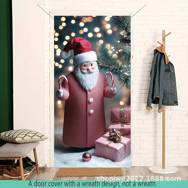 TEM Amazon transfronterizo nueva decoración de la cubierta de la puerta de Navidad rojo Santa Claus regalo cubierta de la puerta ambiente festivo fiesta