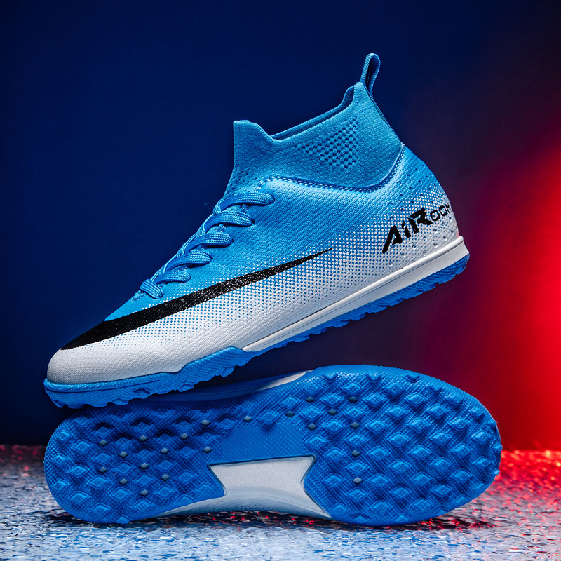 Tenis de Fútbol de Caña Alta de Caucho y Malla Flexibles para Césped Artificial y Entrenamiento