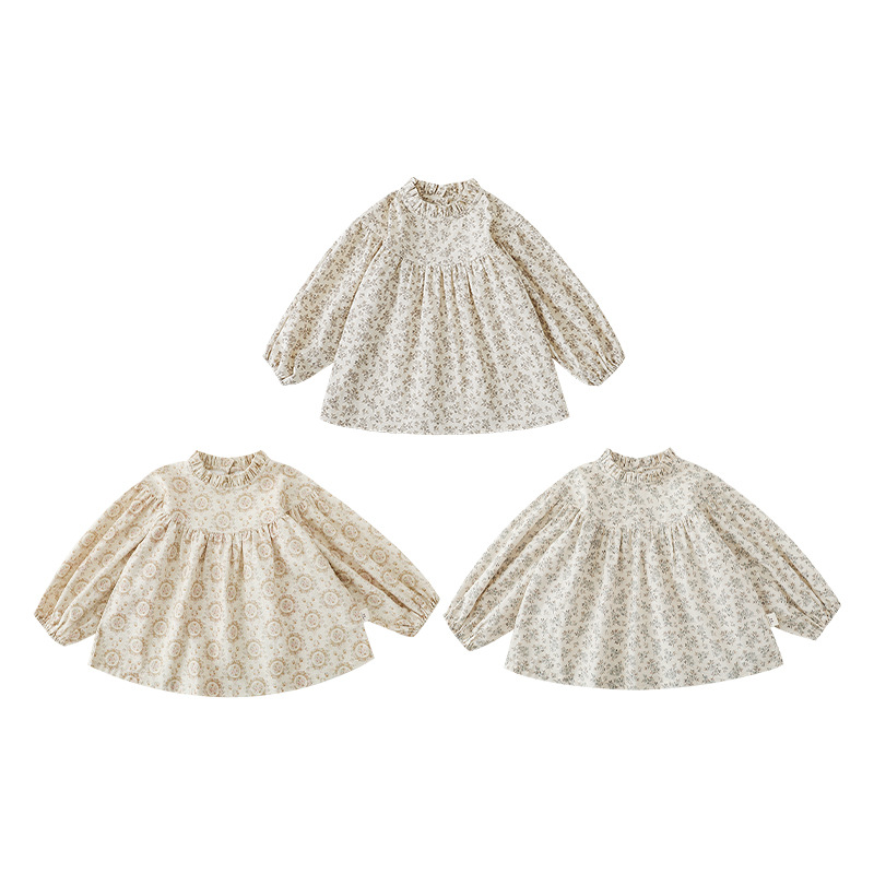 Qiududo lindo niñas camisa de muñeca floral 204 primavera y otoño nuevos niños camisa casual bebé estilo occidental camisa de manga larga