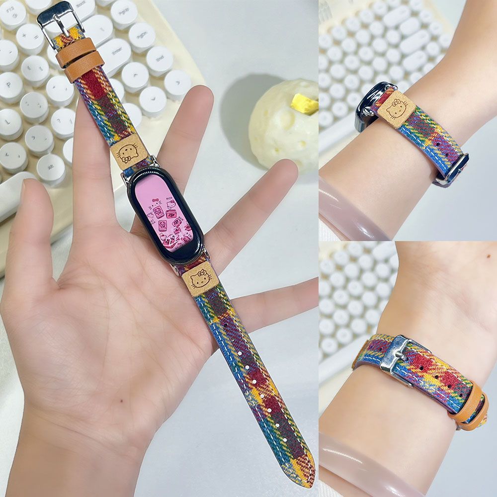 Suitable for Xiaomi 10 Xiaomi Mi Band 9/8/Nfc Strap Colorful Pattern Korean Dopamine Wristband Women's Watch Strap