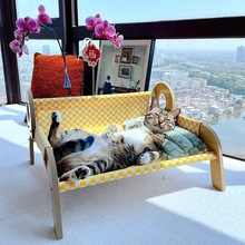 猫窝夏季夏天摇篮床小狗窝猫床四季通用吊床可拆洗猫躺椅猫咪沙发