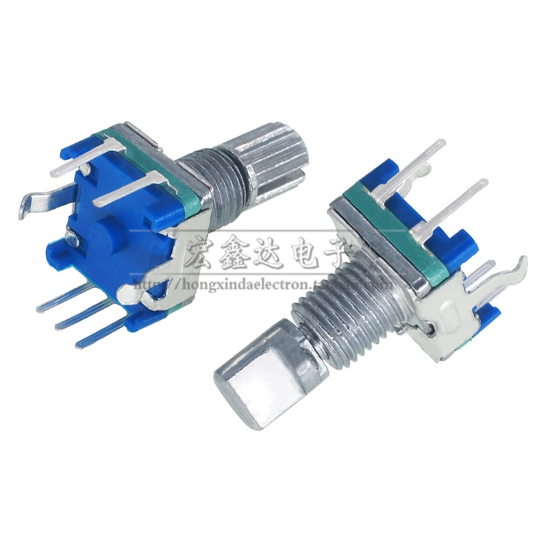 EC11旋轉編碼器/編碼開關/數字電位器 15/20mm梅花半軸 5腳帶開關 2