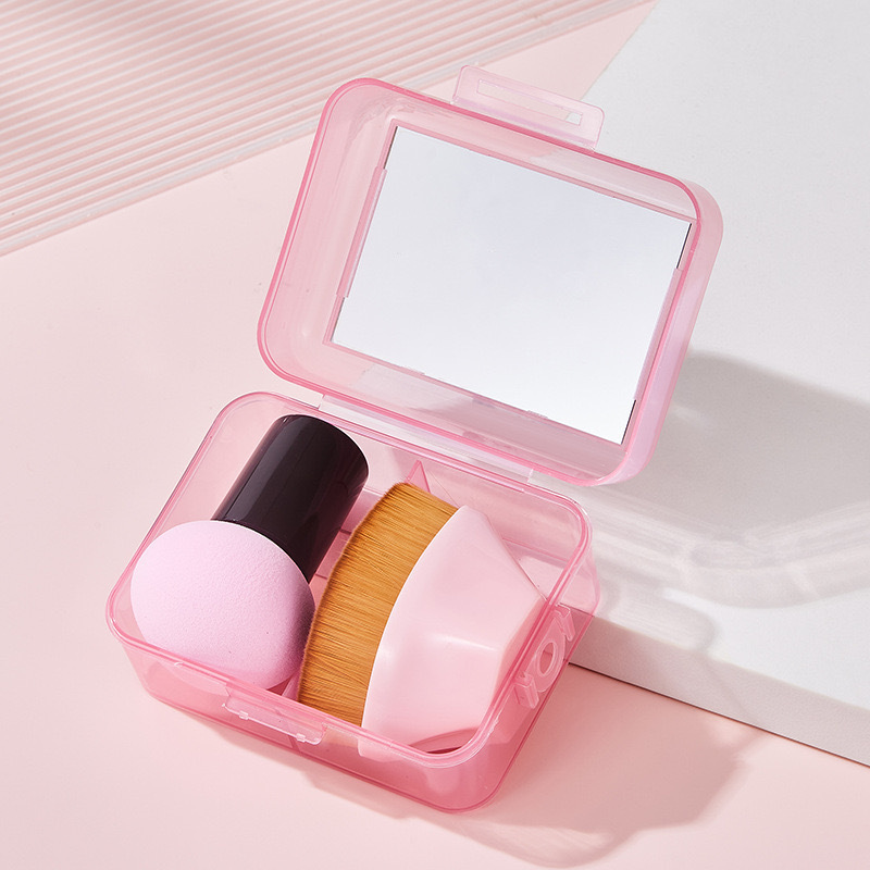 Nuevo conjunto de huevos de belleza con espejo 55 cepillo con cabeza de hongo de gota de base cepillo de huevo de belleza polvo de polvo de maquillaje