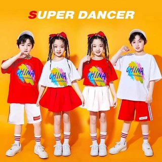 六一儿童拉拉队演出服小学生运动会班服中国风爱国主题合唱表演服