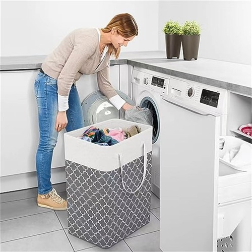 Folding storage basket fabric storage bag dirty laundry basket basket moving bag waterproof cotton quilt bag wardrobe storage box organizing bag