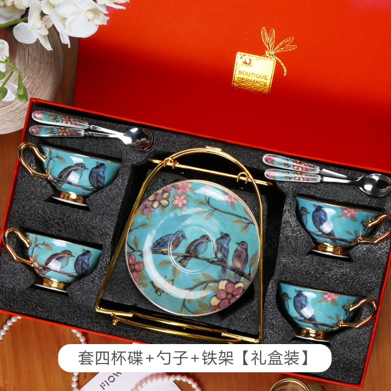 China de hueso taza de café de estilo europeo traje creativo Taza de cerámica de gama alta exquisito pequeño lujo británico juego de té de la tarde