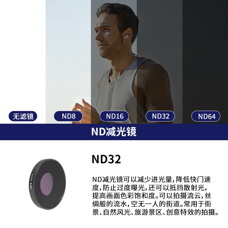 Para DJI Action4/5Pro Instalación de rosca universal Accesorios de cámara deportiva DJI Filtro