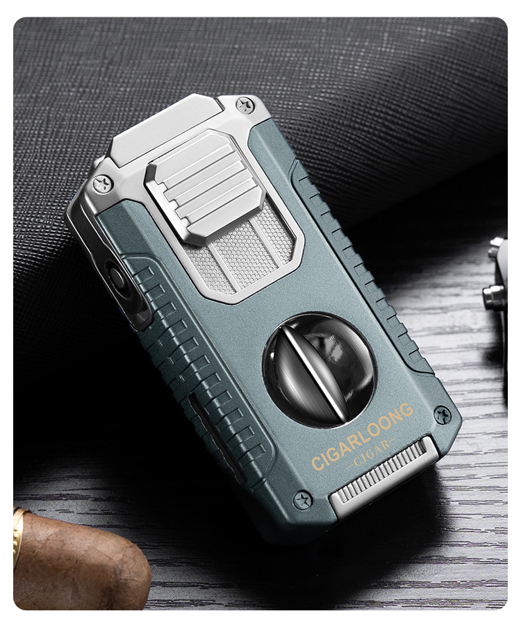 5-in-1 Multi-Function Convenient Cigar Cutter Drill Holder Needle Integrated Lighter CL-24HX_voghion.com