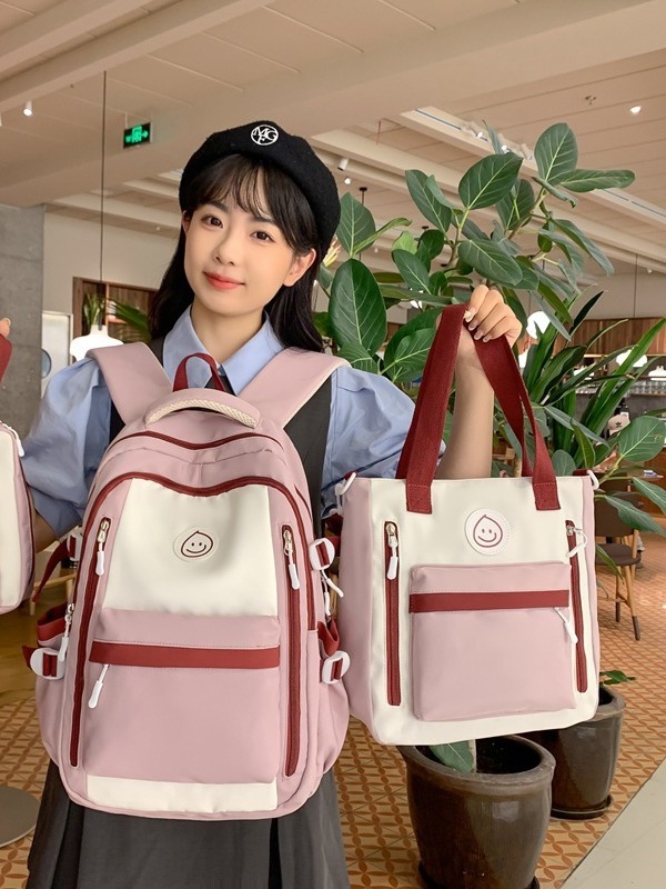 かばん女子ins風韓版高校生大容量ランドセルシンプル中学生衝突色減負カジュアルバック|undefined