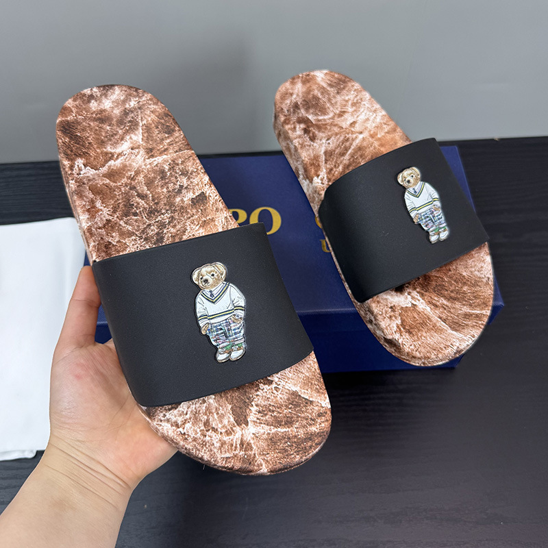 Jamaica Malaysia Ghana Pl Polo Flip-Flops Men's 2026 Summer New Bear Print Flat Slippers
