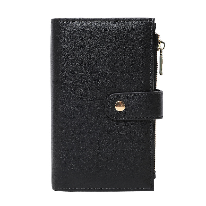 Pu transfronterizo tres carteras plegables bolsa de tarjetas en una cremallera bolsa de cambio bolsa de mano anti-magnética bolsa de mano RFID personalizada