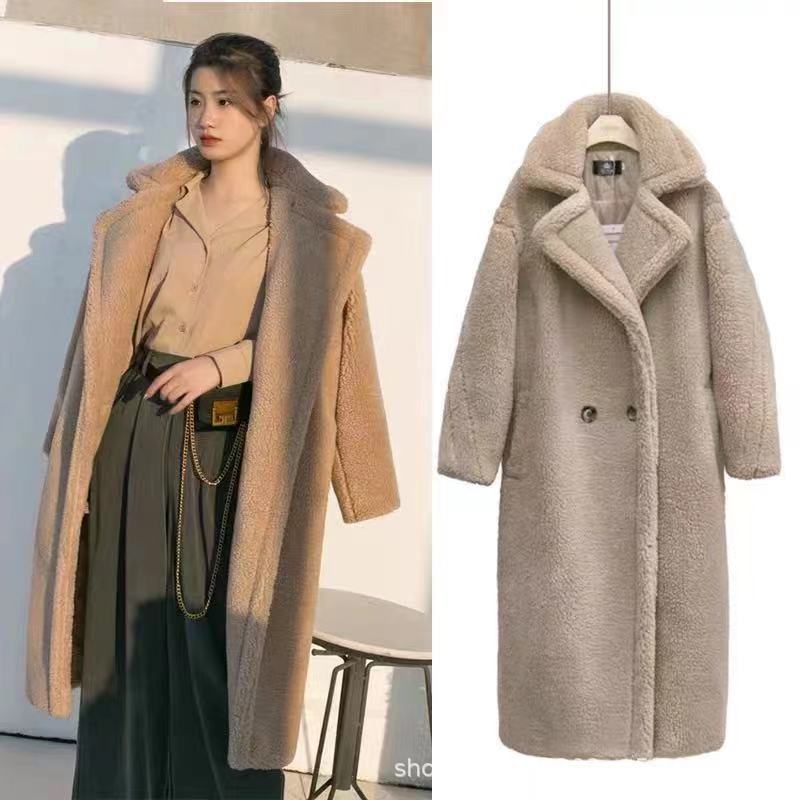 2025 秋と冬の新しいロング肥厚西洋スタイル羊剪断ラムウール模造毛皮ウールコート女性のための若い新しいスタイル|undefined