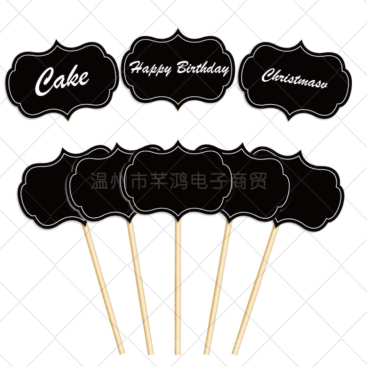 Creativo pizarra papel Tarjeta de escritura inserción palo postre tabla tarjeta inserción boda foto props 24 unidades