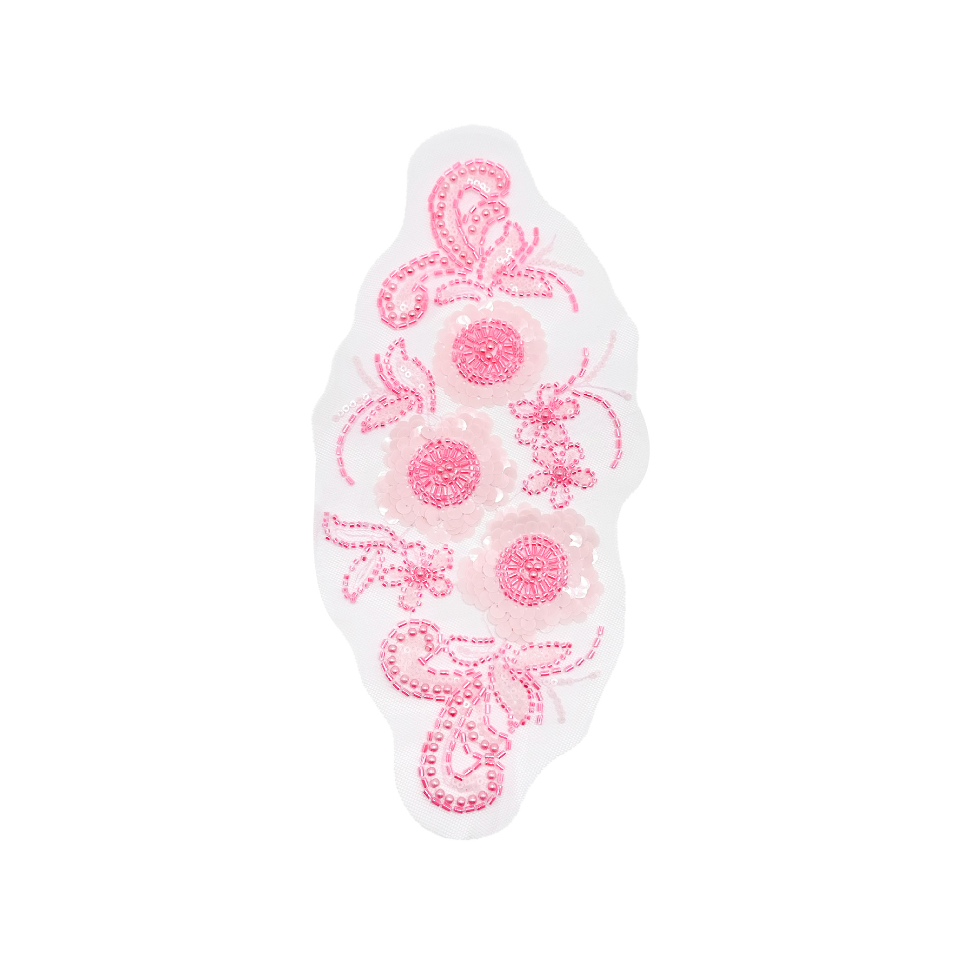 Flores tridimensionales subsidios de malla bordados perlas de clavos manuales parches vestido vestido vestido vestido de boda accesorios de decoración al por mayor image 19