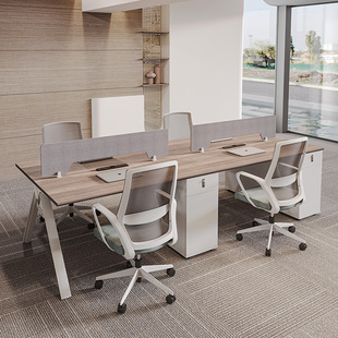 Desk Staff Desk and Chair Simple Modern 4/6 Multi-Person Computer Partition Workstation Screen Staff Table