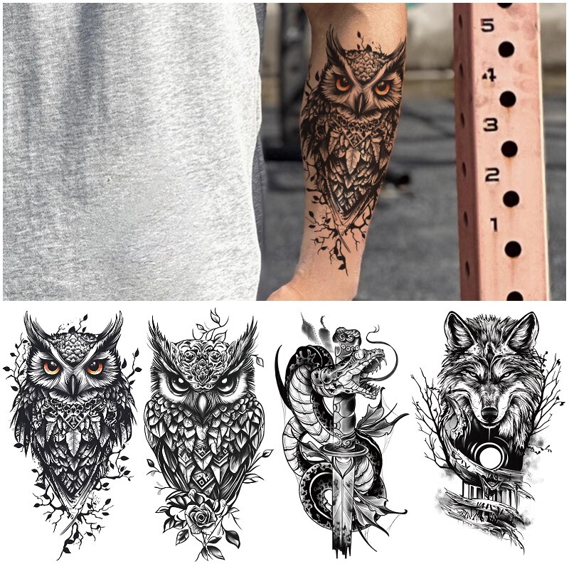 Owl Animal Pattern Tattoo Amy Spot Cross-Border Set Water Transfer Waterproof Temporary Disposable Tattoo Sticker
