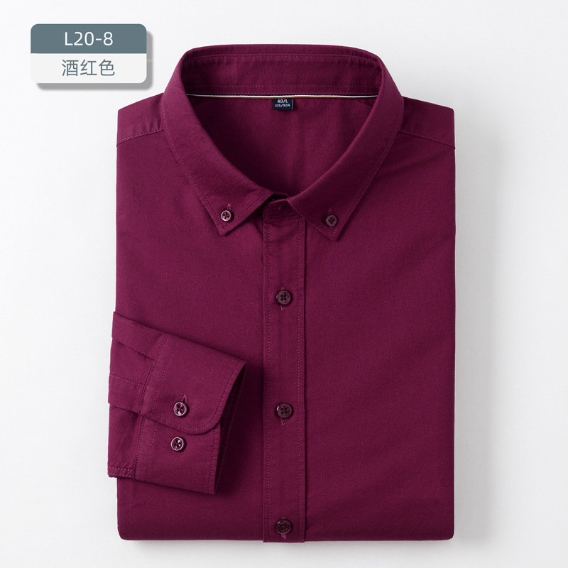 LOGO personalizado empresa de ropa de trabajo de algodón Oxford camisa de algodón hombre de negocios ocio lavado enzima grupo de compra